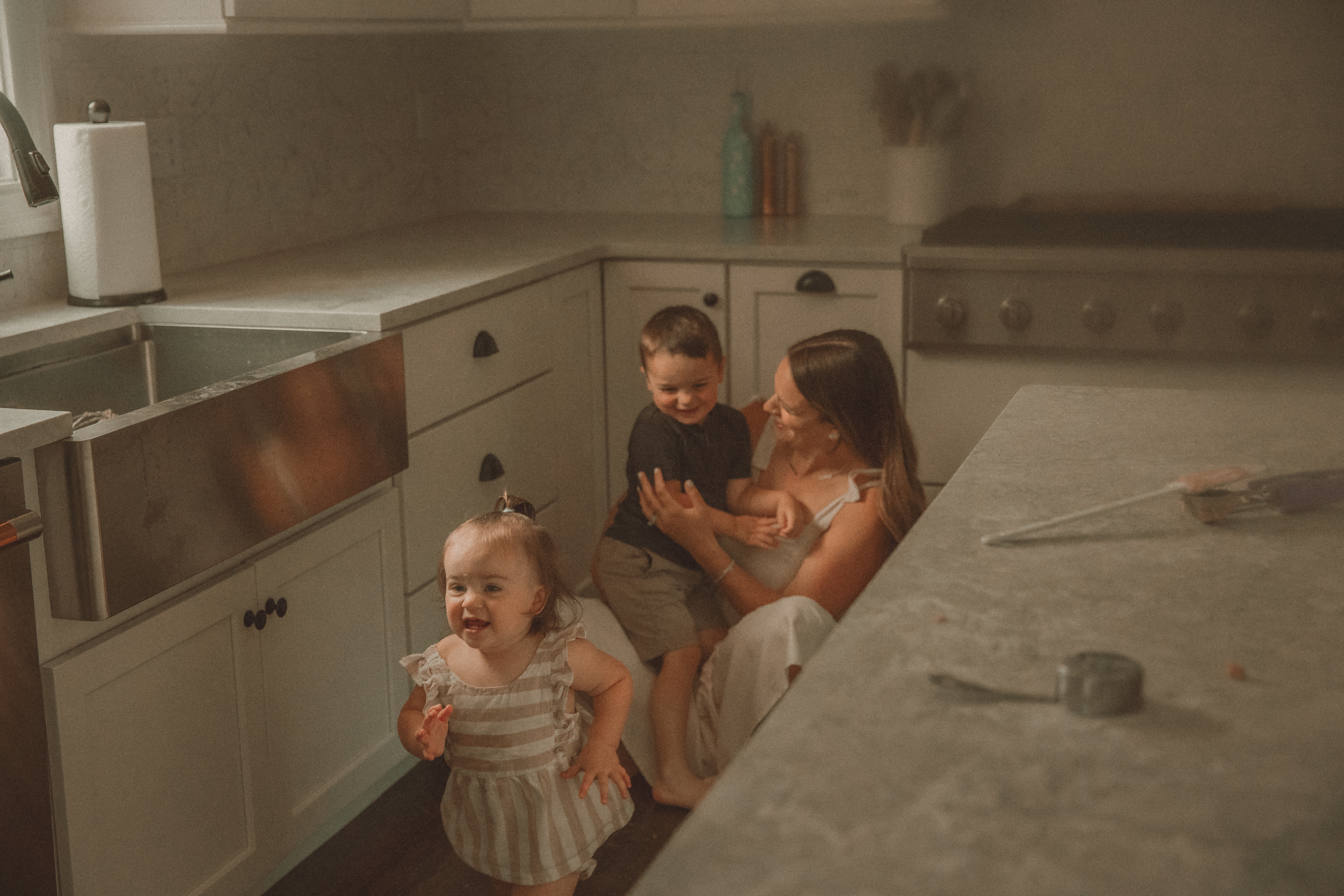 Connecticut family photographer capturing outdoor family session at sunset